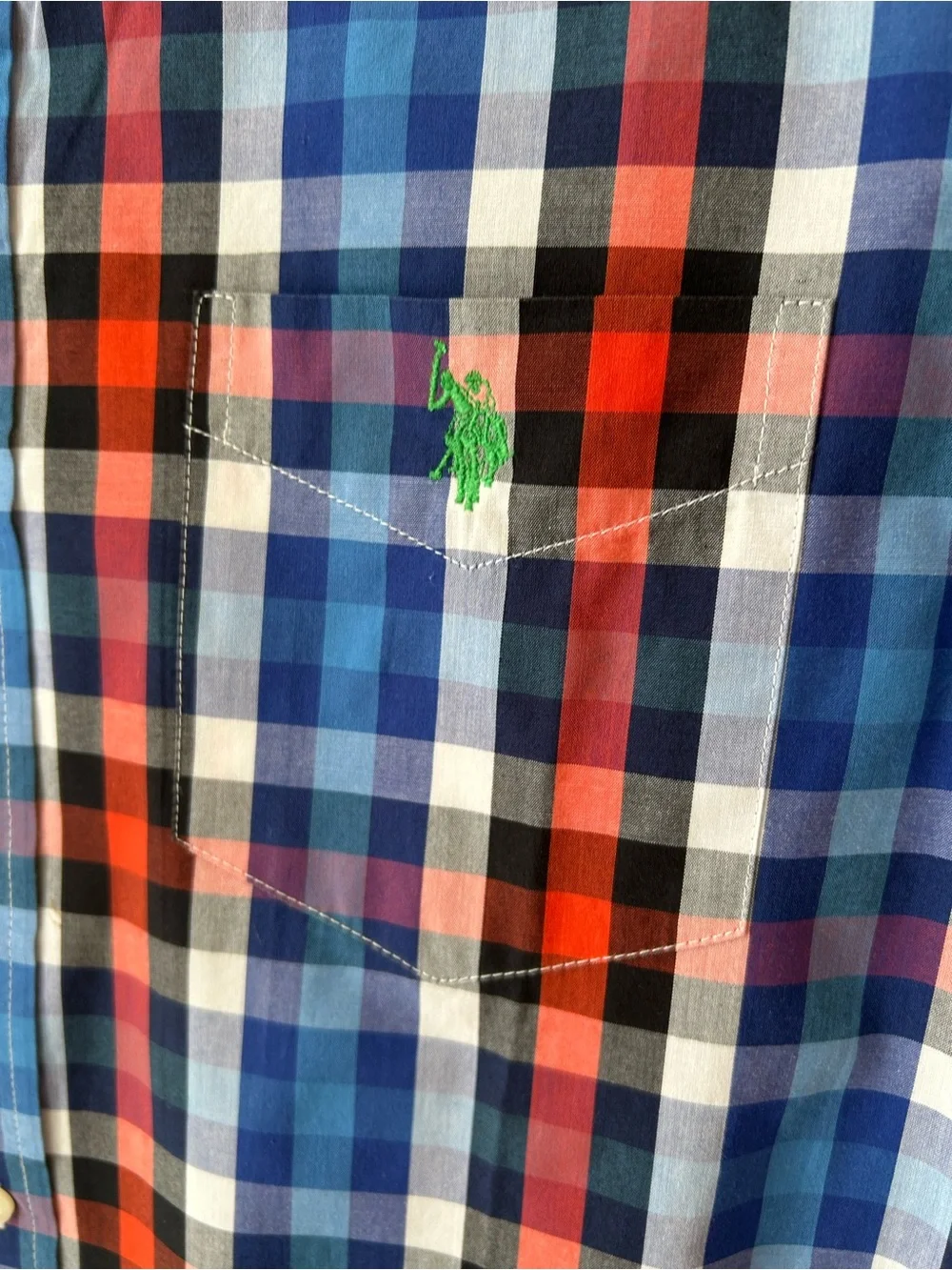 US Polo Assn Plaid Button Down Shirt Preppy Coastal Dadcore Men’s Large - Picture 4 of 14